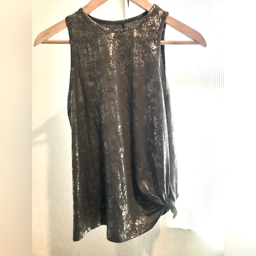 Metalic Sports Tank with mini side knot Silver XS